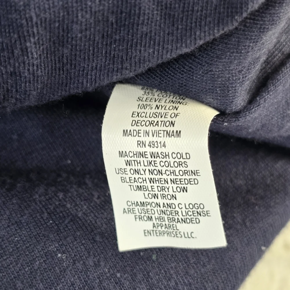 Champion US Navy Pullover Windbreaker Sz Lg Blue